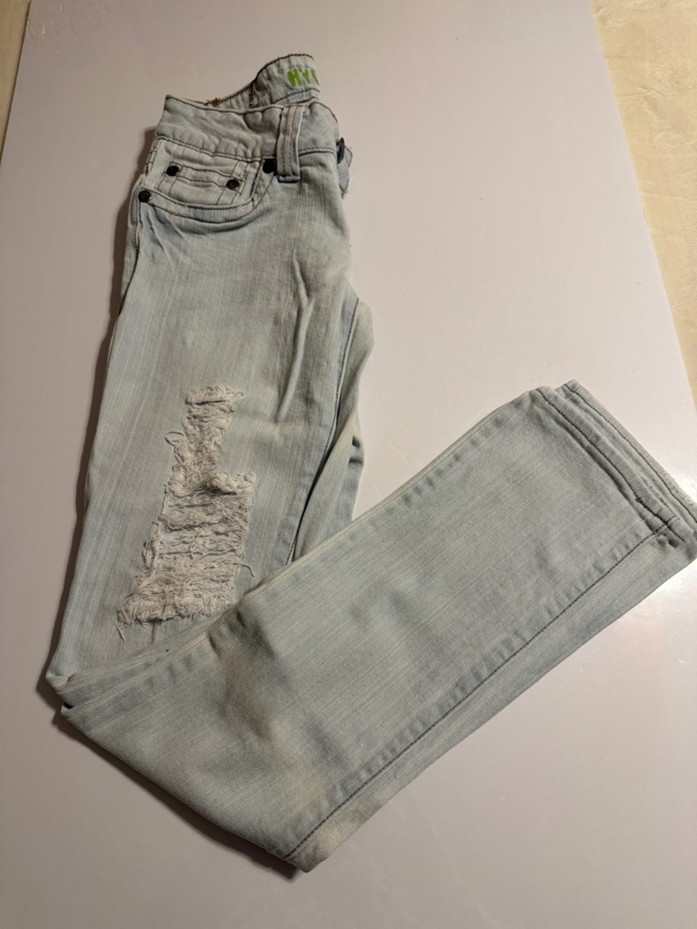 Hydraulic Light Blue Skinny Low Waist Ripped Jeans. Size 6,8 NWOT Little Stretch